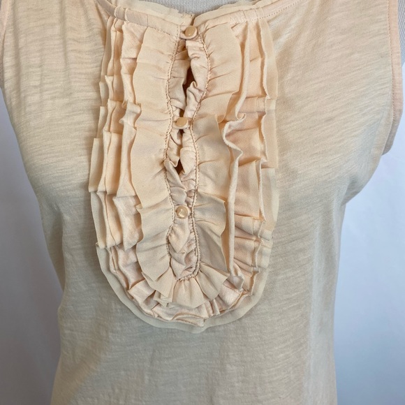 Ann Taylor Loft lightweight Ruffle neckline Peach - Picture 2 of 12